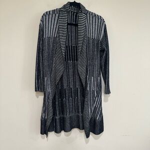 Bebe Striped Black and Gray Cardigan size small.